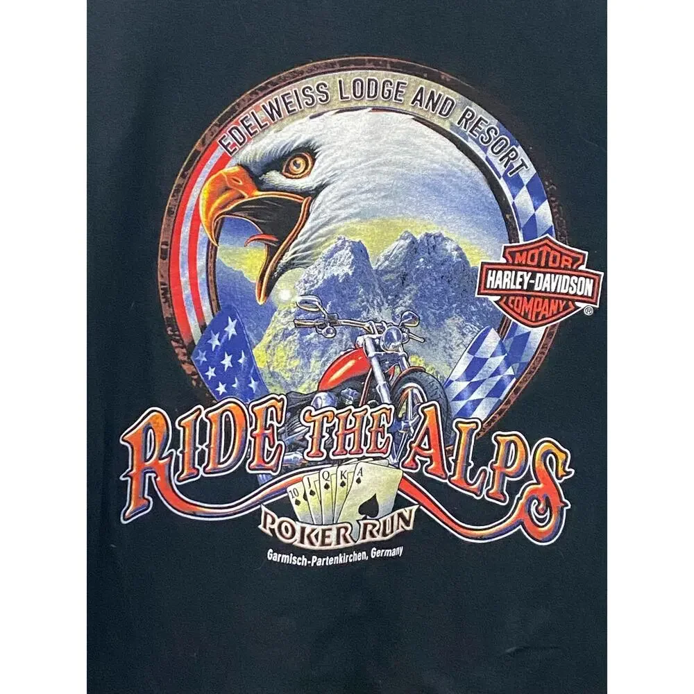 Edelweiss Lodge & Resort Harley Davidson Tee 3X Motorcycle Biker Graphic Crew - Picture 3 of 4